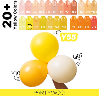 Yellow Balloons 140pcs Matte Yellow Balloons Different Sizes | 18 12 10 5 Inch for Easter Bee Baby Shower Sunflower Birthday Graduation Bee Sunflower Party Decorations Yellow-Y55