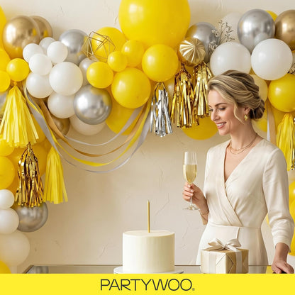 Yellow Balloons 140pcs Matte Yellow Balloons Different Sizes | 18 12 10 5 Inch for Easter Bee Baby Shower Sunflower Birthday Graduation Bee Sunflower Party Decorations Yellow-Y55