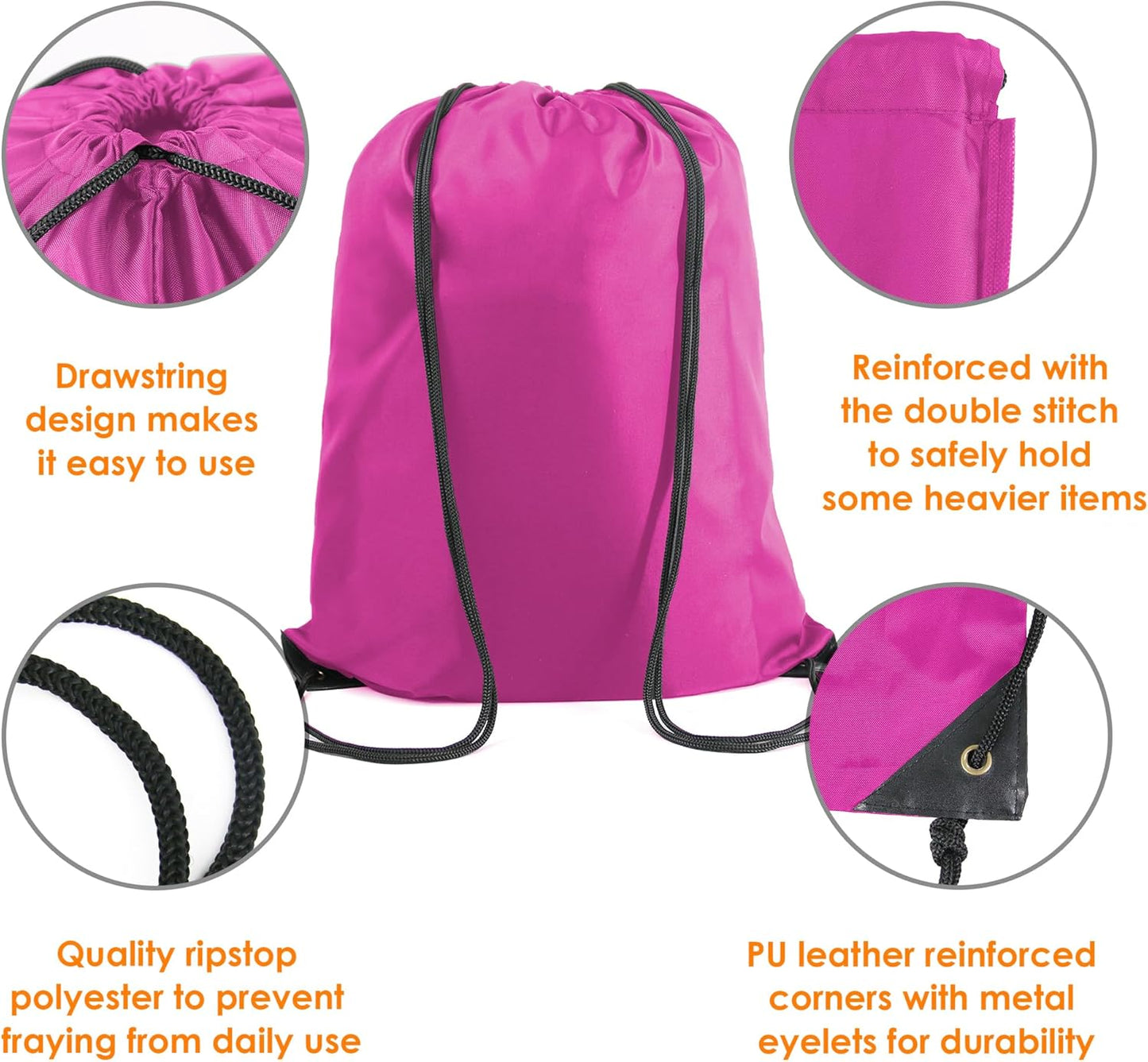 20 Pieces Yellow Cinch Sack Bags Bulk Gymsack for Christmas Sports Polyester Drawstring Backpacks for Heat Vinyl and Tie Dye Pull sinch Sackpack for Women and Men