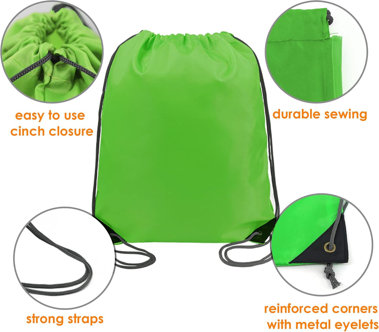 20 Pieces Yellow Cinch Sack Bags Bulk Gymsack for Christmas Sports Polyester Drawstring Backpacks for Heat Vinyl and Tie Dye Pull sinch Sackpack for Women and Men