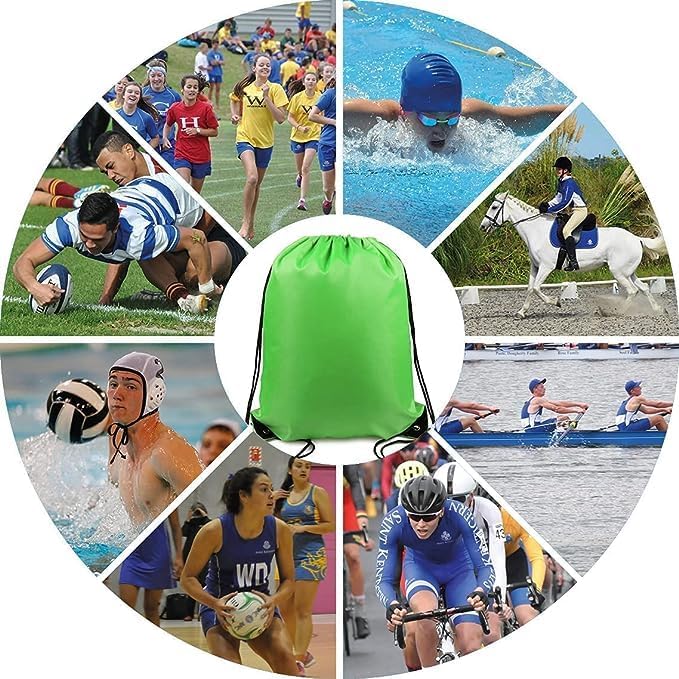 20 Pieces Yellow Cinch Sack Bags Bulk Gymsack for Christmas Sports Polyester Drawstring Backpacks for Heat Vinyl and Tie Dye Pull sinch Sackpack for Women and Men