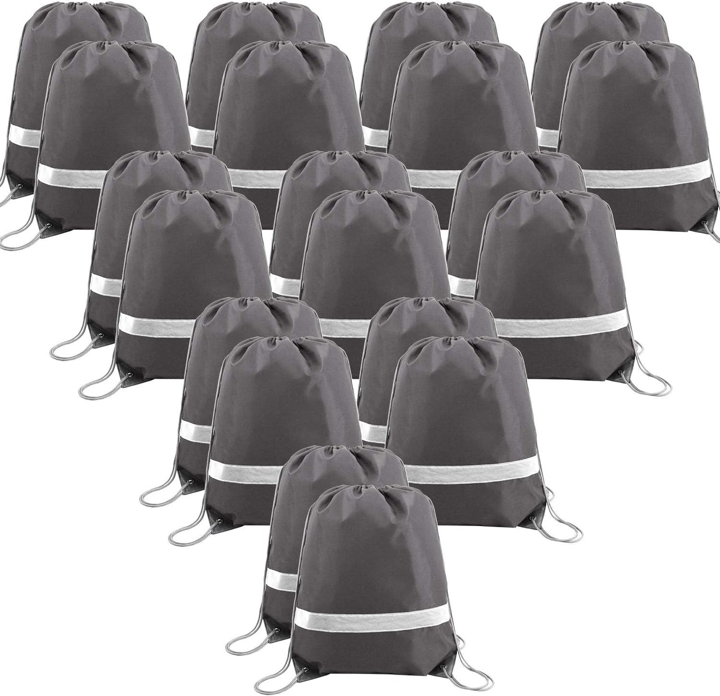 20 Pieces Yellow Cinch Sack Bags Bulk Gymsack for Christmas Sports Polyester Drawstring Backpacks for Heat Vinyl and Tie Dye Pull sinch Sackpack for Women and Men