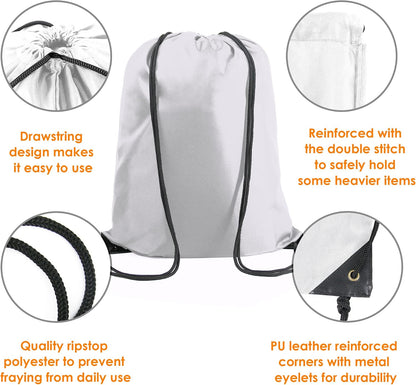 20 Pieces Yellow Cinch Sack Bags Bulk Gymsack for Christmas Sports Polyester Drawstring Backpacks for Heat Vinyl and Tie Dye Pull sinch Sackpack for Women and Men