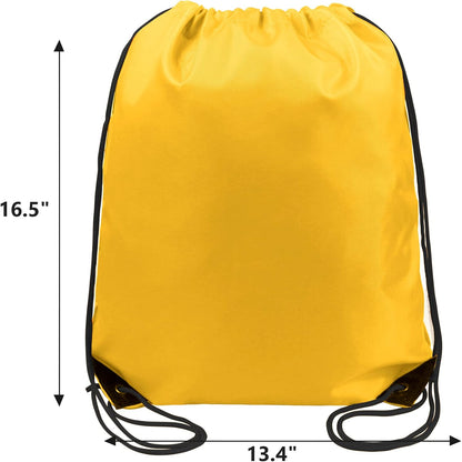20 Pieces Yellow Cinch Sack Bags Bulk Gymsack for Christmas Sports Polyester Drawstring Backpacks for Heat Vinyl and Tie Dye Pull sinch Sackpack for Women and Men