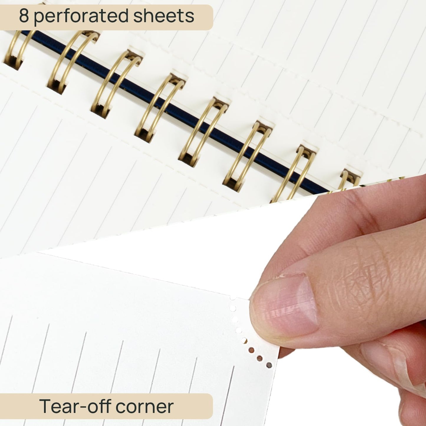 Lined Spiral Journal Notebook for Women & Men, 7-1/4" x 9-1/2", 220 Numbered Pages, College Ruled Hardcover Notebook for Work, Journals for Writing, 120 GSM Thick Paper - Light Yellow