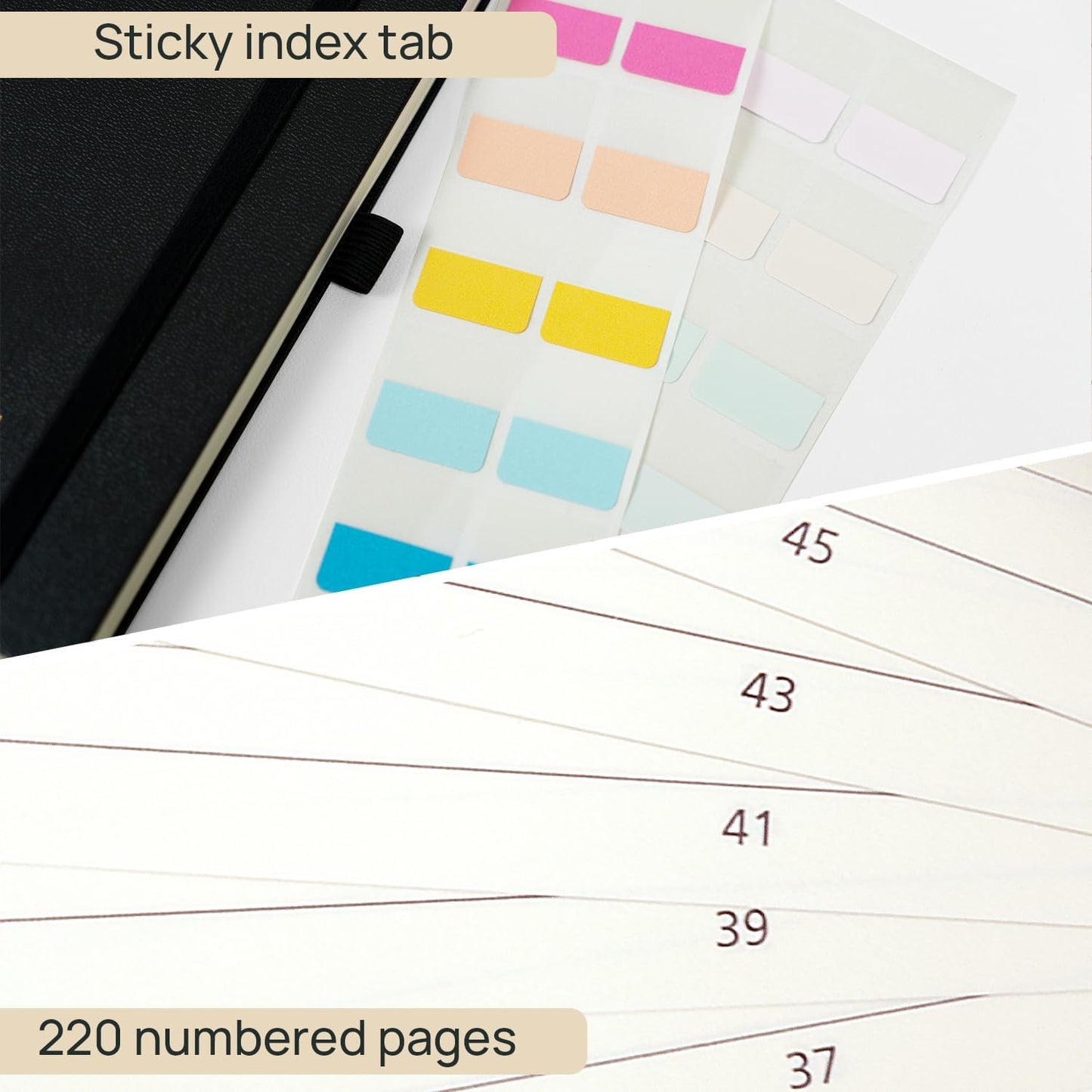 Lined Spiral Journal Notebook for Women & Men, 7-1/4" x 9-1/2", 220 Numbered Pages, College Ruled Hardcover Notebook for Work, Journals for Writing, 120 GSM Thick Paper - Light Yellow