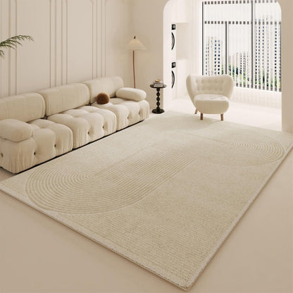 Area Rug Washable Rug Abstract Rug Aesthetic Minimalist Rug Indoor Floor Cover Carpet Accent Modern Rug(Light Yellow,63x91in)