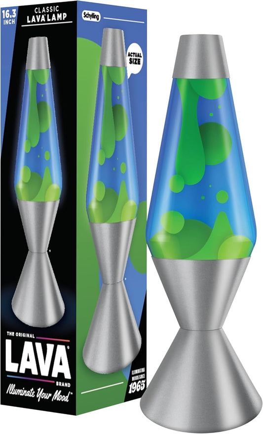 The Original Lamp - 16.3" Emerald Tide – Classic Liquid Motion Lamp - Yellow Wax and Blue Liquid - Item #5139 (Amazon Exclusive)