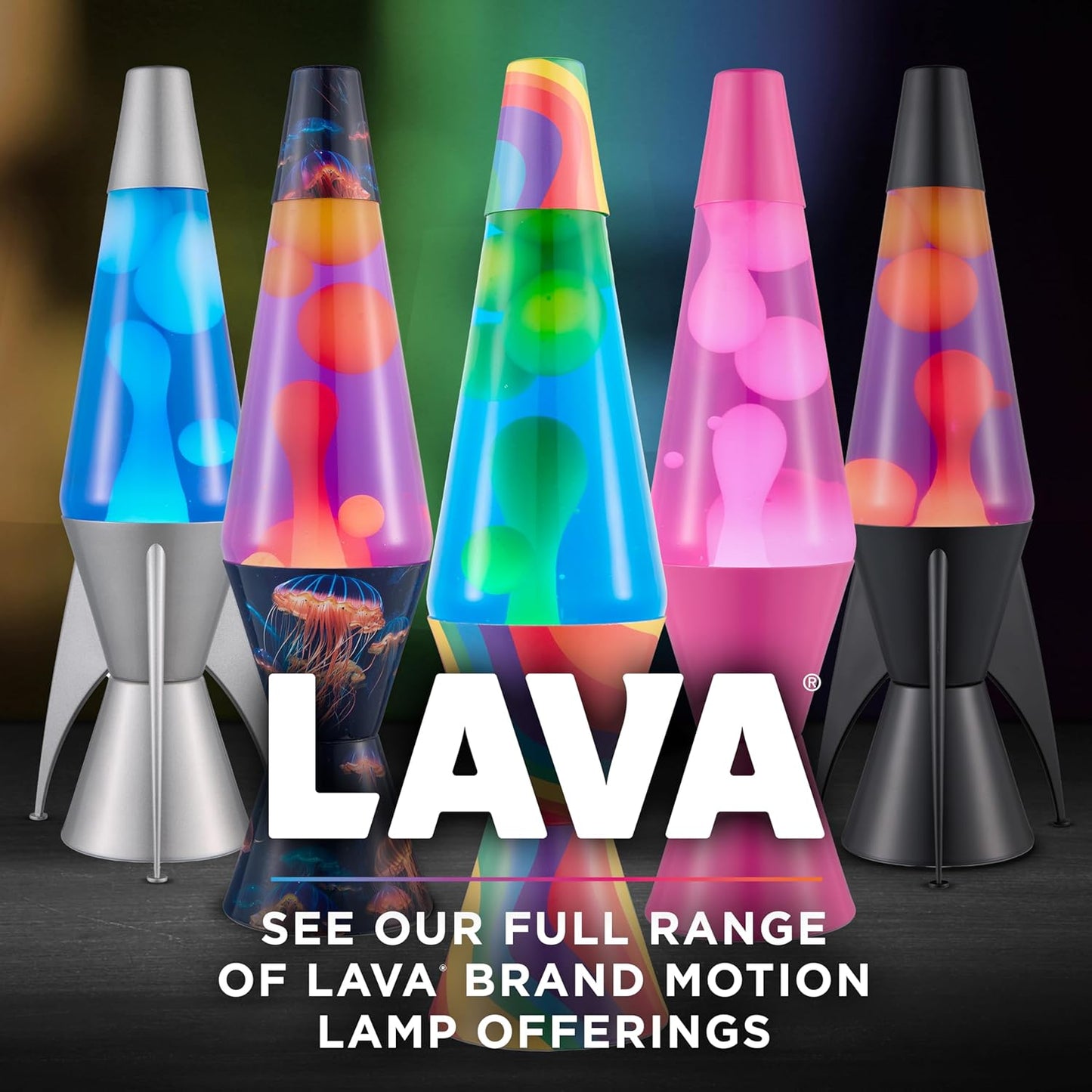 The Original Lamp - 16.3" Emerald Tide – Classic Liquid Motion Lamp - Yellow Wax and Blue Liquid - Item #5139 (Amazon Exclusive)