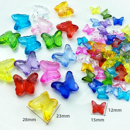 25pcs 23x28mm Acrylic Butterfly Beads Assorted Clear Spacer Beads Loose Butterfly Shaped Beads with Hole for Earring Necklace Bracelet Lanyard Jewelry DIY Craft Making(Lemon Yellow)