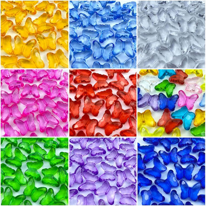 25pcs 23x28mm Acrylic Butterfly Beads Assorted Clear Spacer Beads Loose Butterfly Shaped Beads with Hole for Earring Necklace Bracelet Lanyard Jewelry DIY Craft Making(Lemon Yellow)