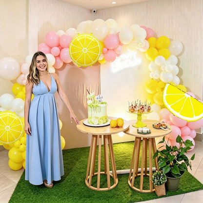 Lemon Balloon Arch Garland Kit, Pink Yellow Balloon Arch Kit | Lemon Foil Balloons, Summer Fruit Themed Party, Bridal Shower Baby Shower Birthday, Lemonade Party Decorations