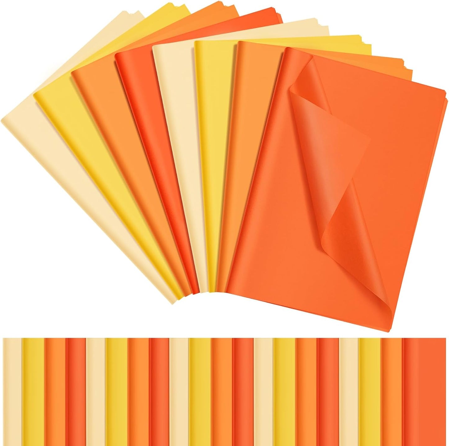 500 Sheets Orange Yellow Tissue Paper Bulk for Gift Bags 15 x 20 Inch Acid Free Packaging Wrapping Paper Sheets for Summer Party, Lemon Theme Decor, DIY Crafts, Bouquet Wrapping, Shipping