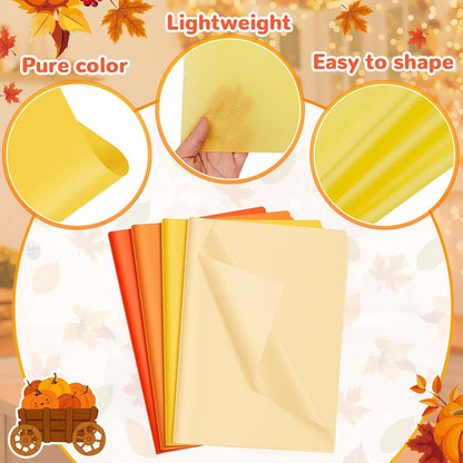 500 Sheets Orange Yellow Tissue Paper Bulk for Gift Bags 15 x 20 Inch Acid Free Packaging Wrapping Paper Sheets for Summer Party, Lemon Theme Decor, DIY Crafts, Bouquet Wrapping, Shipping