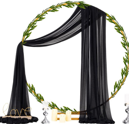 Wedding Arch Draping Fabric Sheer Curtain Drapes Birthday Party Home Decor | Yellow 29" x 20FT 1 Panel Outdoor Drapes Extra Long for Bridal Baby Shower Ceremony Decor