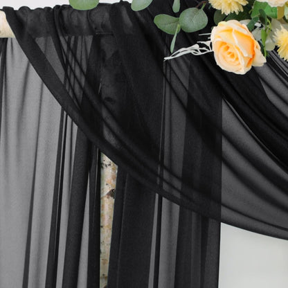 Wedding Arch Draping Fabric Sheer Curtain Drapes Birthday Party Home Decor | Yellow 29" x 20FT 1 Panel Outdoor Drapes Extra Long for Bridal Baby Shower Ceremony Decor