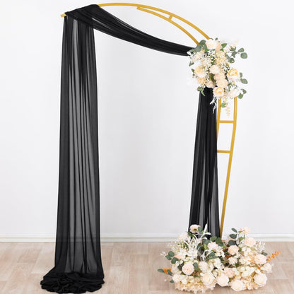 Wedding Arch Draping Fabric Sheer Curtain Drapes Birthday Party Home Decor | Yellow 29" x 20FT 1 Panel Outdoor Drapes Extra Long for Bridal Baby Shower Ceremony Decor