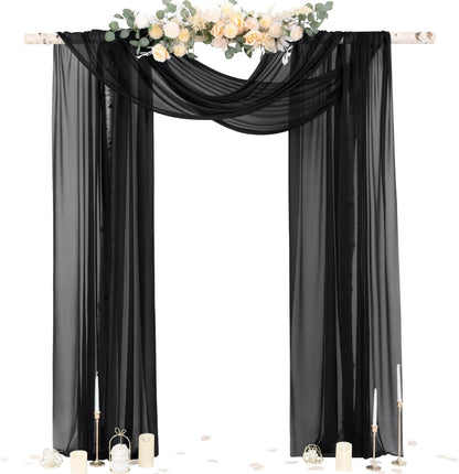 Wedding Arch Draping Fabric Sheer Curtain Drapes Birthday Party Home Decor | Yellow 29" x 20FT 1 Panel Outdoor Drapes Extra Long for Bridal Baby Shower Ceremony Decor