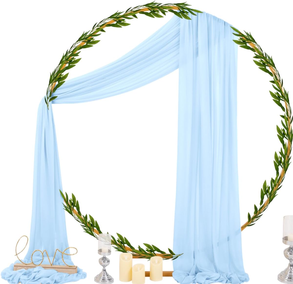 Wedding Arch Draping Fabric Sheer Curtain Drapes Birthday Party Home Decor | Yellow 29" x 20FT 1 Panel Outdoor Drapes Extra Long for Bridal Baby Shower Ceremony Decor
