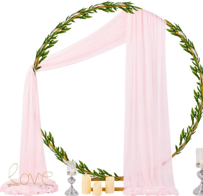 Wedding Arch Draping Fabric Sheer Curtain Drapes Birthday Party Home Decor | Yellow 29" x 20FT 1 Panel Outdoor Drapes Extra Long for Bridal Baby Shower Ceremony Decor