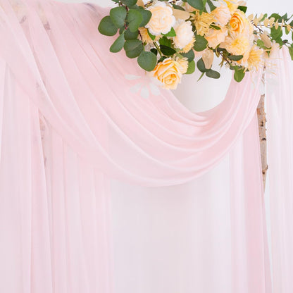 Wedding Arch Draping Fabric Sheer Curtain Drapes Birthday Party Home Decor | Yellow 29" x 20FT 1 Panel Outdoor Drapes Extra Long for Bridal Baby Shower Ceremony Decor