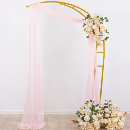 Wedding Arch Draping Fabric Sheer Curtain Drapes Birthday Party Home Decor | Yellow 29" x 20FT 1 Panel Outdoor Drapes Extra Long for Bridal Baby Shower Ceremony Decor