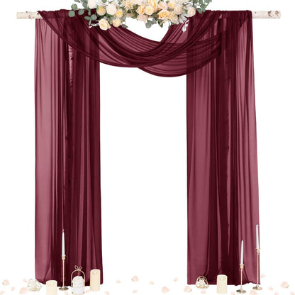 Wedding Arch Draping Fabric Sheer Curtain Drapes Birthday Party Home Decor | Yellow 29" x 20FT 1 Panel Outdoor Drapes Extra Long for Bridal Baby Shower Ceremony Decor