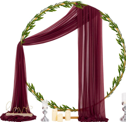 Wedding Arch Draping Fabric Sheer Curtain Drapes Birthday Party Home Decor | Yellow 29" x 20FT 1 Panel Outdoor Drapes Extra Long for Bridal Baby Shower Ceremony Decor