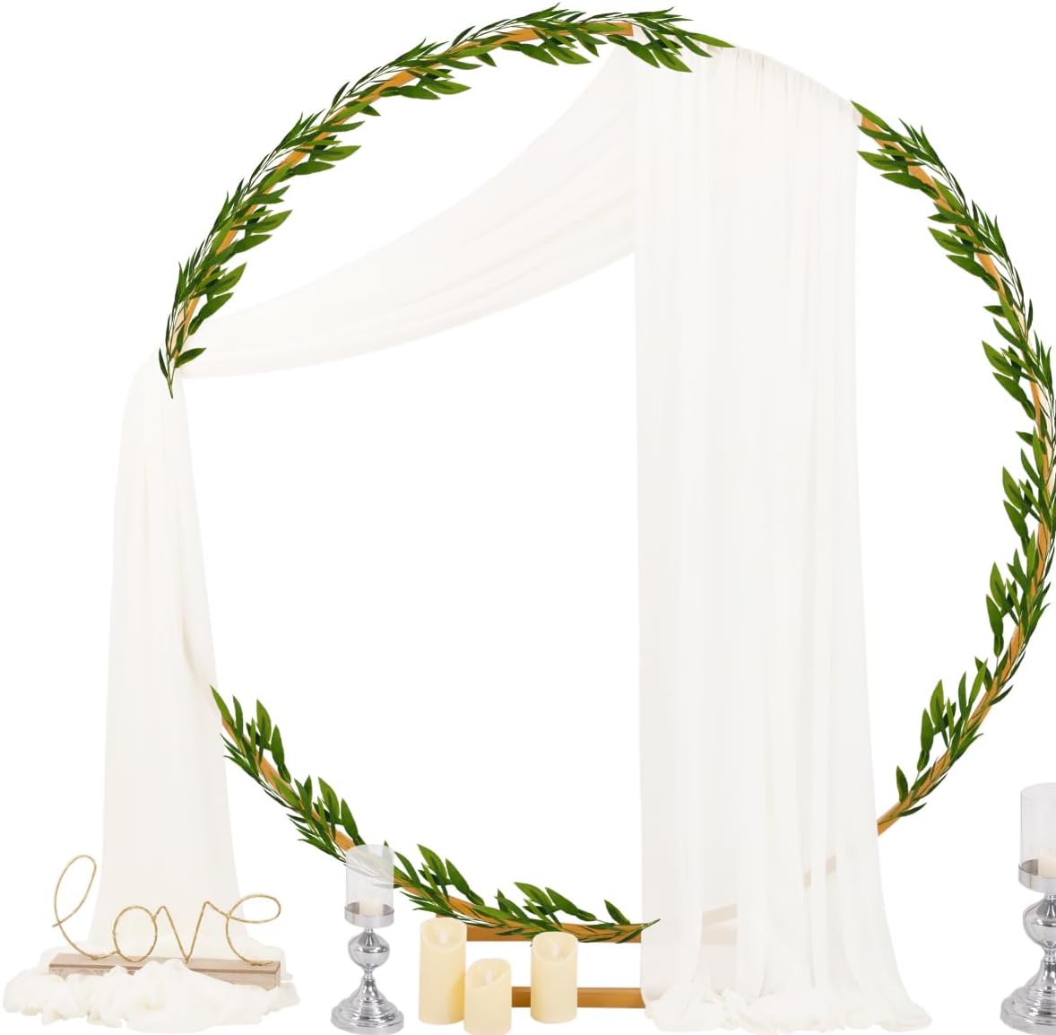 Wedding Arch Draping Fabric Sheer Curtain Drapes Birthday Party Home Decor | Yellow 29" x 20FT 1 Panel Outdoor Drapes Extra Long for Bridal Baby Shower Ceremony Decor
