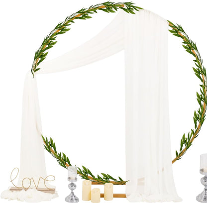 Wedding Arch Draping Fabric Sheer Curtain Drapes Birthday Party Home Decor | Yellow 29" x 20FT 1 Panel Outdoor Drapes Extra Long for Bridal Baby Shower Ceremony Decor