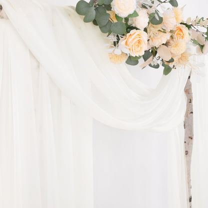Wedding Arch Draping Fabric Sheer Curtain Drapes Birthday Party Home Decor | Yellow 29" x 20FT 1 Panel Outdoor Drapes Extra Long for Bridal Baby Shower Ceremony Decor