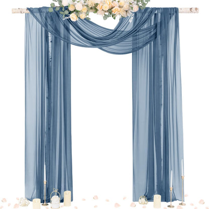 Wedding Arch Draping Fabric Sheer Curtain Drapes Birthday Party Home Decor | Yellow 29" x 20FT 1 Panel Outdoor Drapes Extra Long for Bridal Baby Shower Ceremony Decor