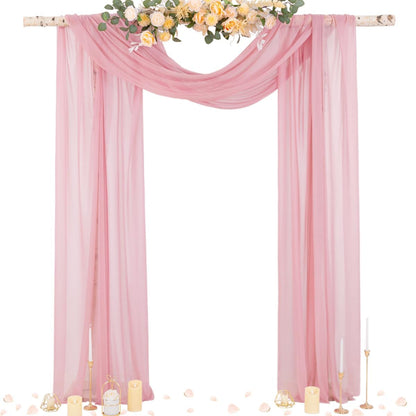 Wedding Arch Draping Fabric Sheer Curtain Drapes Birthday Party Home Decor | Yellow 29" x 20FT 1 Panel Outdoor Drapes Extra Long for Bridal Baby Shower Ceremony Decor