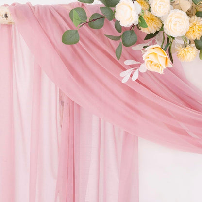 Wedding Arch Draping Fabric Sheer Curtain Drapes Birthday Party Home Decor | Yellow 29" x 20FT 1 Panel Outdoor Drapes Extra Long for Bridal Baby Shower Ceremony Decor