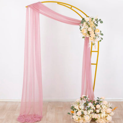Wedding Arch Draping Fabric Sheer Curtain Drapes Birthday Party Home Decor | Yellow 29" x 20FT 1 Panel Outdoor Drapes Extra Long for Bridal Baby Shower Ceremony Decor