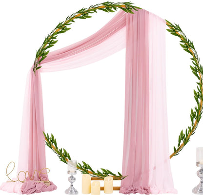 Wedding Arch Draping Fabric Sheer Curtain Drapes Birthday Party Home Decor | Yellow 29" x 20FT 1 Panel Outdoor Drapes Extra Long for Bridal Baby Shower Ceremony Decor
