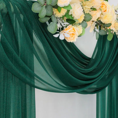Wedding Arch Draping Fabric Sheer Curtain Drapes Birthday Party Home Decor | Yellow 29" x 20FT 1 Panel Outdoor Drapes Extra Long for Bridal Baby Shower Ceremony Decor