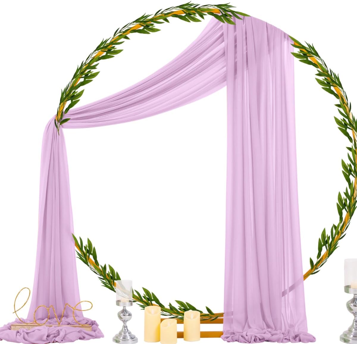 Wedding Arch Draping Fabric Sheer Curtain Drapes Birthday Party Home Decor | Yellow 29" x 20FT 1 Panel Outdoor Drapes Extra Long for Bridal Baby Shower Ceremony Decor