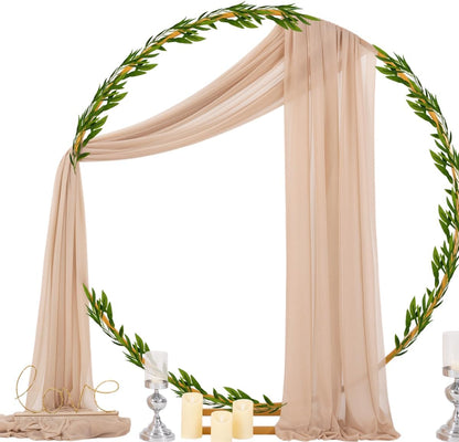 Wedding Arch Draping Fabric Sheer Curtain Drapes Birthday Party Home Decor | Yellow 29" x 20FT 1 Panel Outdoor Drapes Extra Long for Bridal Baby Shower Ceremony Decor