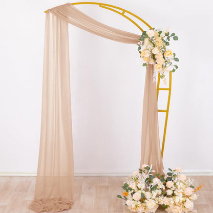 Wedding Arch Draping Fabric Sheer Curtain Drapes Birthday Party Home Decor | Yellow 29" x 20FT 1 Panel Outdoor Drapes Extra Long for Bridal Baby Shower Ceremony Decor