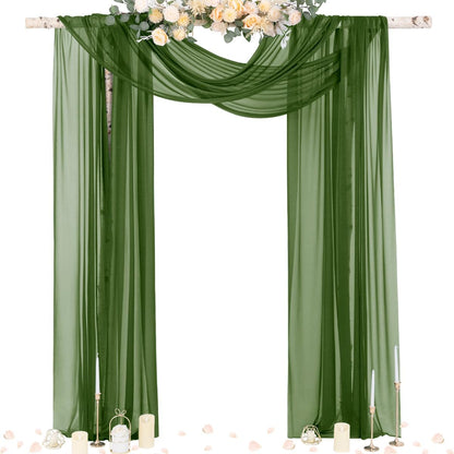 Wedding Arch Draping Fabric Sheer Curtain Drapes Birthday Party Home Decor | Yellow 29" x 20FT 1 Panel Outdoor Drapes Extra Long for Bridal Baby Shower Ceremony Decor