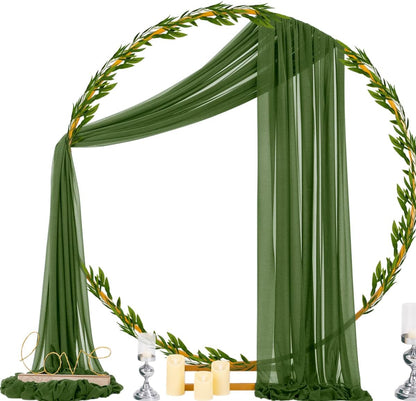 Wedding Arch Draping Fabric Sheer Curtain Drapes Birthday Party Home Decor | Yellow 29" x 20FT 1 Panel Outdoor Drapes Extra Long for Bridal Baby Shower Ceremony Decor