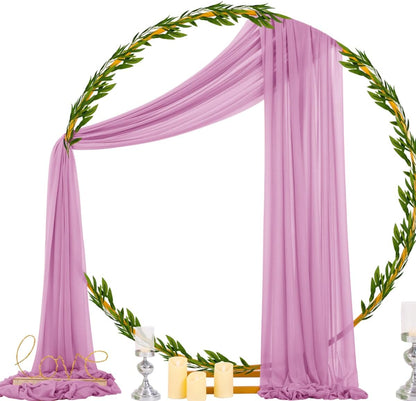 Wedding Arch Draping Fabric Sheer Curtain Drapes Birthday Party Home Decor | Yellow 29" x 20FT 1 Panel Outdoor Drapes Extra Long for Bridal Baby Shower Ceremony Decor