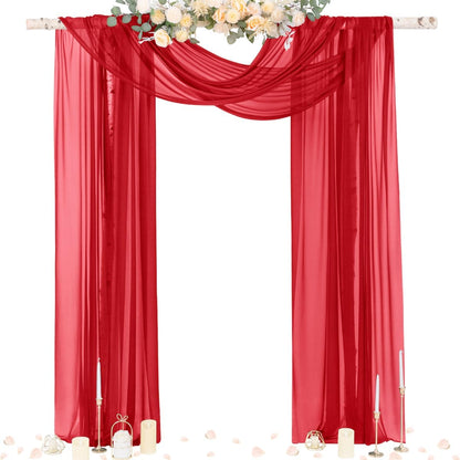 Wedding Arch Draping Fabric Sheer Curtain Drapes Birthday Party Home Decor | Yellow 29" x 20FT 1 Panel Outdoor Drapes Extra Long for Bridal Baby Shower Ceremony Decor
