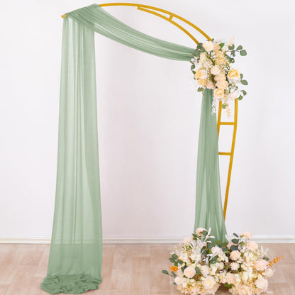 Wedding Arch Draping Fabric Sheer Curtain Drapes Birthday Party Home Decor | Yellow 29" x 20FT 1 Panel Outdoor Drapes Extra Long for Bridal Baby Shower Ceremony Decor
