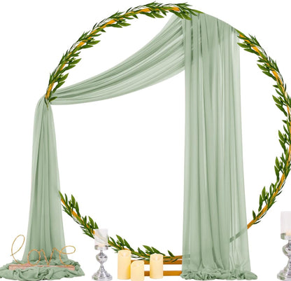 Wedding Arch Draping Fabric Sheer Curtain Drapes Birthday Party Home Decor | Yellow 29" x 20FT 1 Panel Outdoor Drapes Extra Long for Bridal Baby Shower Ceremony Decor