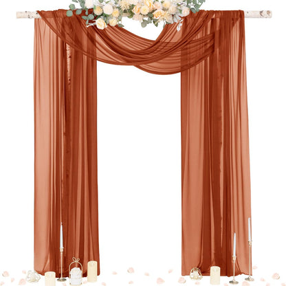 Wedding Arch Draping Fabric Sheer Curtain Drapes Birthday Party Home Decor | Yellow 29" x 20FT 1 Panel Outdoor Drapes Extra Long for Bridal Baby Shower Ceremony Decor