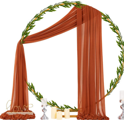 Wedding Arch Draping Fabric Sheer Curtain Drapes Birthday Party Home Decor | Yellow 29" x 20FT 1 Panel Outdoor Drapes Extra Long for Bridal Baby Shower Ceremony Decor