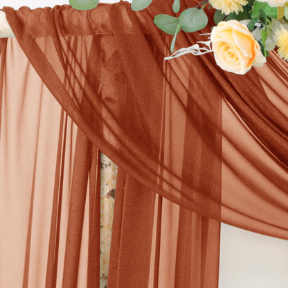 Wedding Arch Draping Fabric Sheer Curtain Drapes Birthday Party Home Decor | Yellow 29" x 20FT 1 Panel Outdoor Drapes Extra Long for Bridal Baby Shower Ceremony Decor