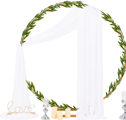 Wedding Arch Draping Fabric Sheer Curtain Drapes Birthday Party Home Decor | Yellow 29" x 20FT 1 Panel Outdoor Drapes Extra Long for Bridal Baby Shower Ceremony Decor